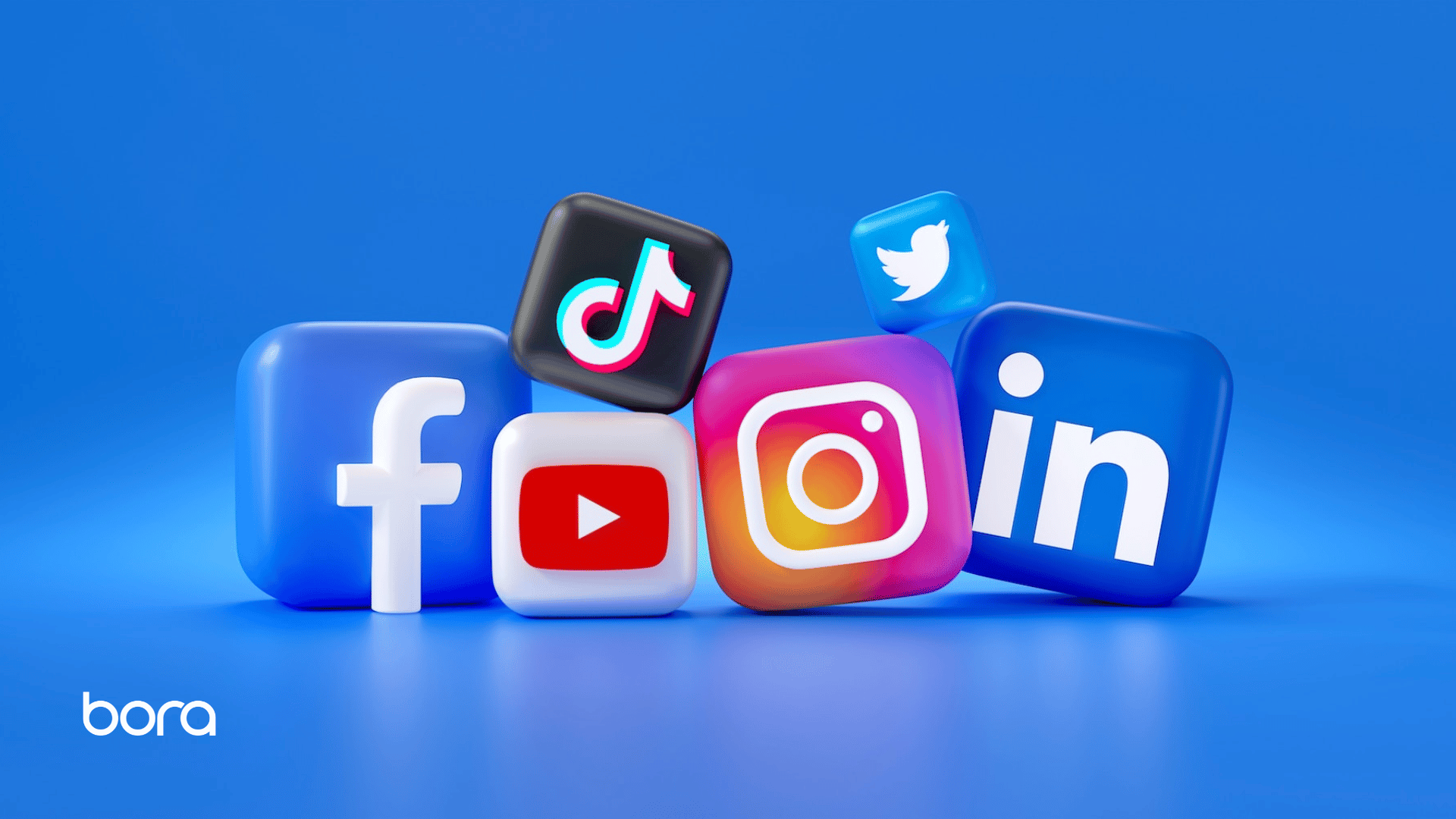 Social media logos for facebook, TikTok, Youtube, Instagram, Twitter and LinkedIn